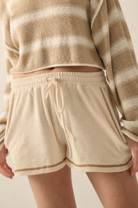 Run the Show Contrast-Stitch Rib-Knit Shorts - ShopPromesa