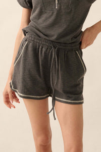 Run the Show Contrast-Stitch Rib-Knit Shorts - ShopPromesa