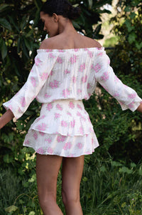 All My Love Ruffled Floral Off-Shoulder Romper - ShopPromesa