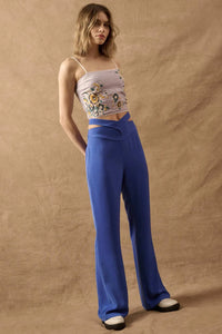 Here and Now Crisscross Waist Tie-Back Flare Pants - ShopPromesa