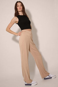 Here and Now Crisscross Waist Tie-Back Flare Pants - ShopPromesa