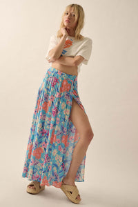 Grow with the Flow Floral Crepe Wrap Maxi Skirt - ShopPromesa