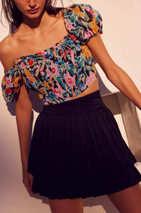 Having a Moment Pleated Satin Tiered Mini Skirt - ShopPromesa