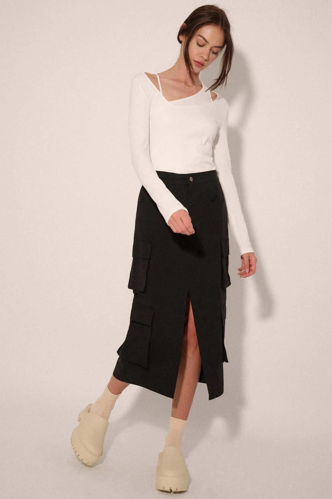 Practically Perfect Cargo Midi Pencil Skirt | ShopPromesa