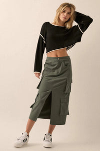 Practically Perfect Cargo Midi Pencil Skirt - ShopPromesa