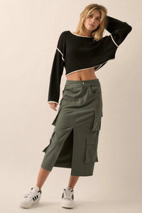 Practically Perfect Cargo Midi Pencil Skirt - ShopPromesa