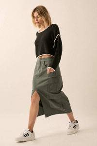 Practically Perfect Cargo Midi Pencil Skirt - ShopPromesa