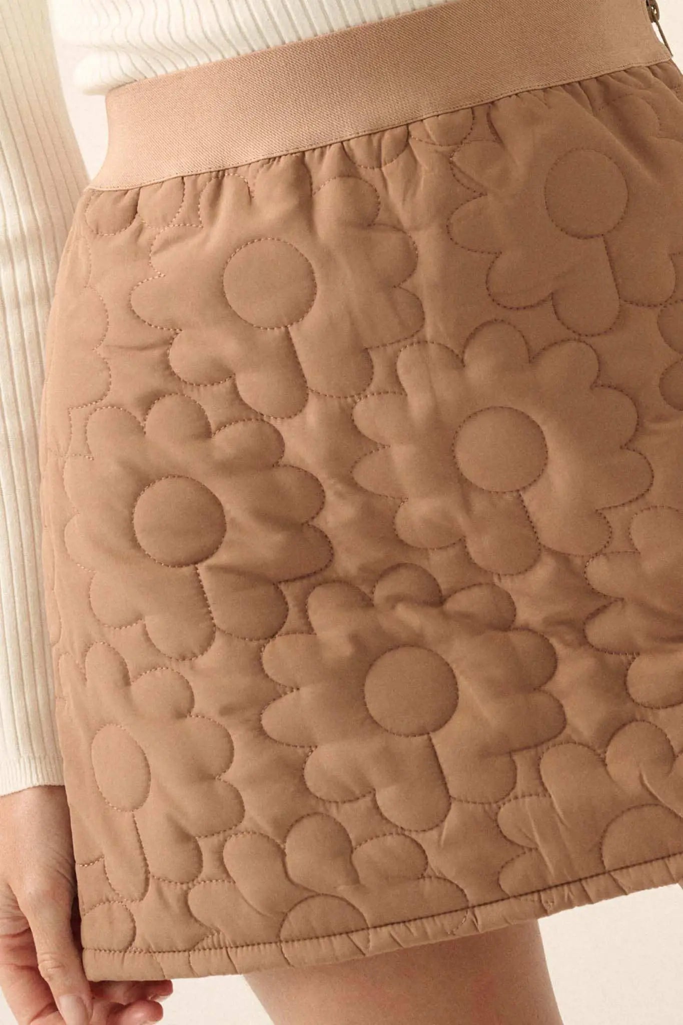 Plush Petals Floral Quilted A-Line Mini Skirt Plush Petals Floral Quilted A-Line Mini Skirt