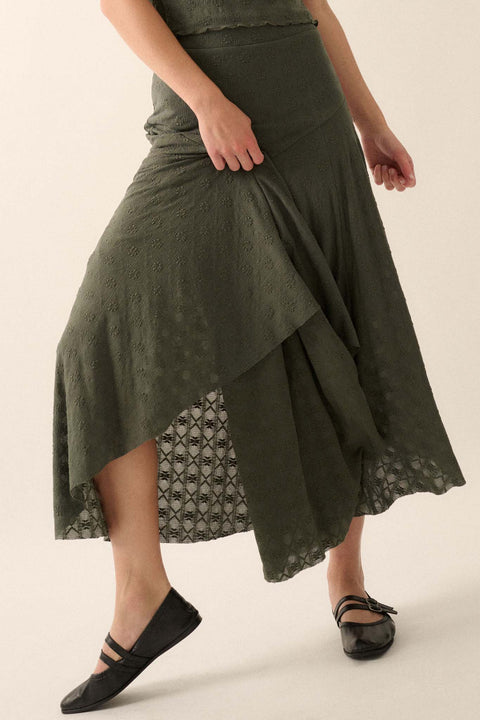 Dainty Days Floral Lace Asymmetrical Midi Skirt - ShopPromesa