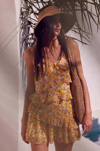 Sun Lover Smocked Floral Chiffon Ruffled Mini Skirt - ShopPromesa