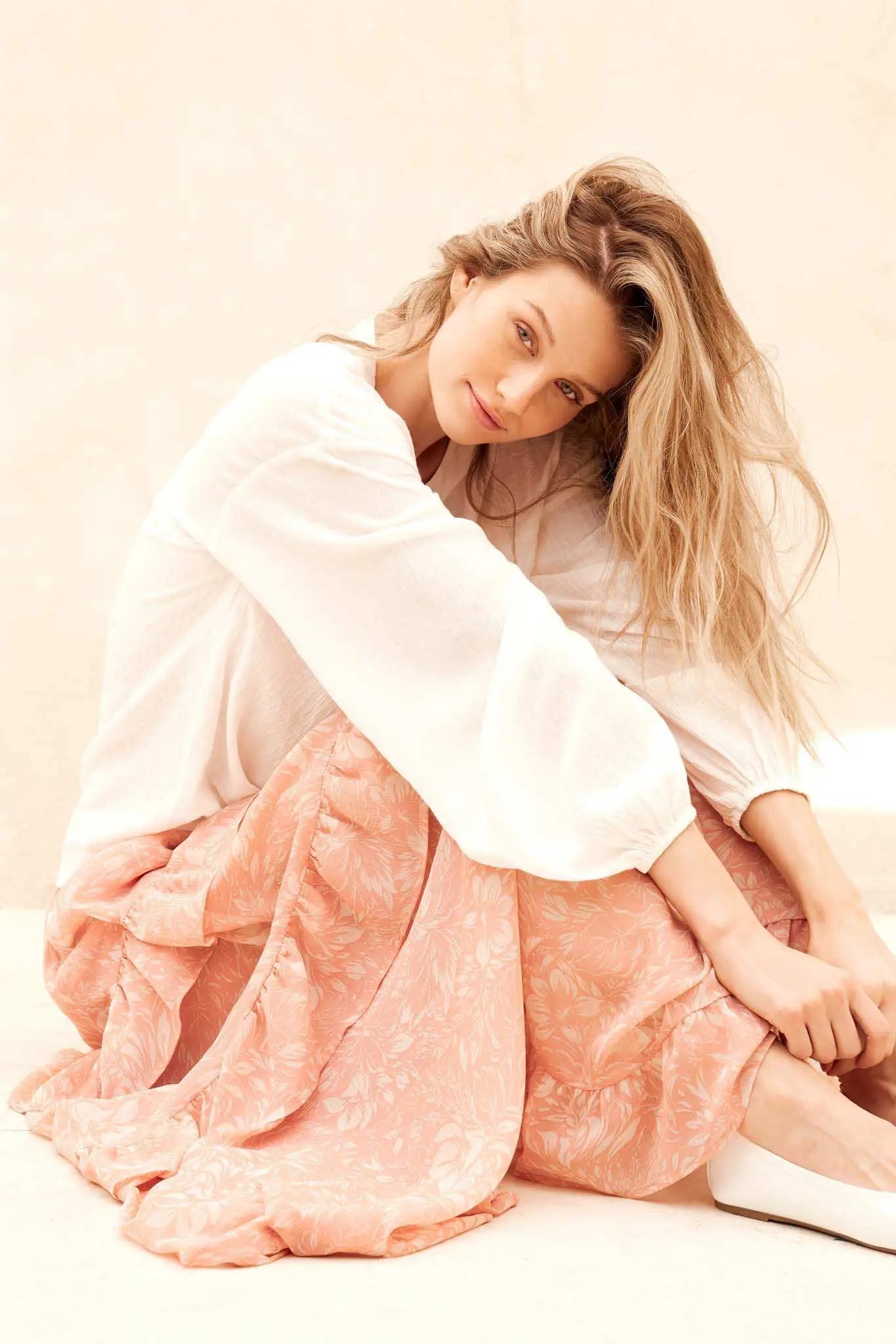 Livelong Day Jacquard Button-Front Peasant Top - ShopPromesa