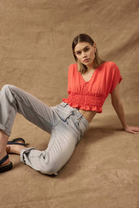 Set Yourself Free Smocked Kimono-Sleeve Crop Top - ShopPromesa