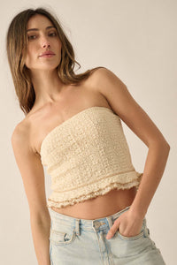 Daisy May Ruffled Floral Lace Bandeau Tube Top - ShopPromesa