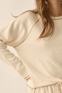 Easy Does It Raglan-Sleeve Rib-Knit Top - ShopPromesa