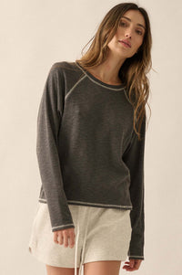 Easy Does It Raglan-Sleeve Rib-Knit Top - ShopPromesa