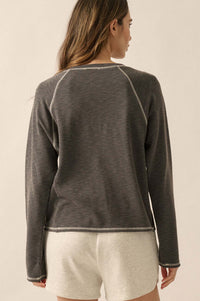 Easy Does It Raglan-Sleeve Rib-Knit Top - ShopPromesa