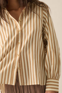 Vertical Ambition Striped Button-Up Shirt - ShopPromesa