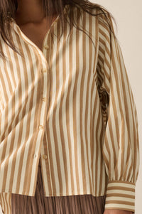 Vertical Ambition Striped Button-Up Shirt - ShopPromesa