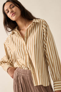 Vertical Ambition Striped Button-Up Shirt - ShopPromesa