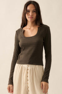 You Do You Ribbed Knit Scoop-Neck Top - ShopPromesa