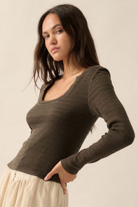 You Do You Ribbed Knit Scoop-Neck Top - ShopPromesa