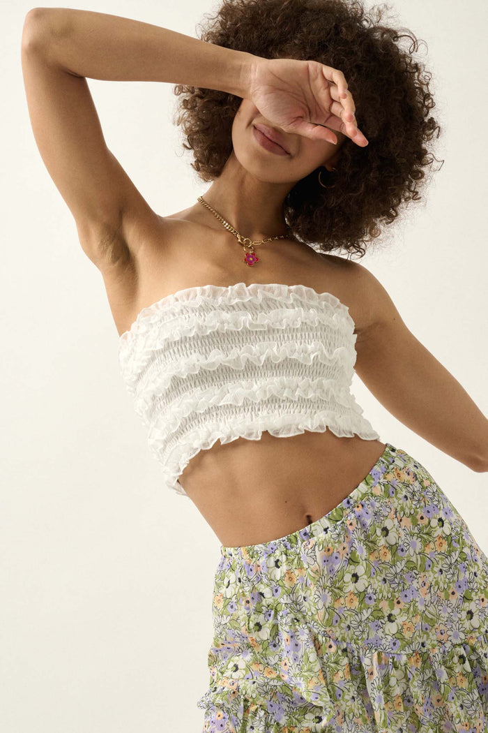 Pure Joy Smocked Ruffle Tube Top - ShopPromesa