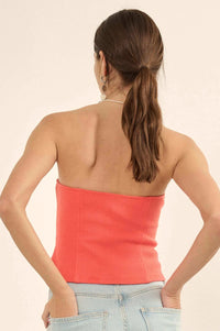 Form Factor Strapless Rib-Knit Corset Top - ShopPromesa