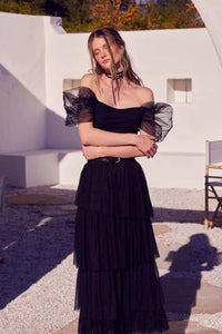 Among the Clouds Puff-Sleeve Off-Shoulder Crop Top - ShopPromesa