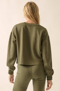 Premium Scuba Ruffle-Cuff Pullover - ShopPromesa