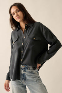 Work Ethic Solid Button-Up Pocket Shirt - ShopPromesa