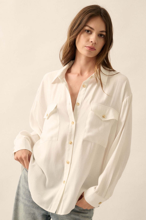 Work Ethic Solid Button-Up Pocket Shirt - ShopPromesa