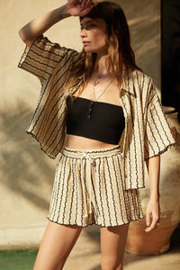 Waves Calling Striped Knit Button-Front Camp Shirt - ShopPromesa