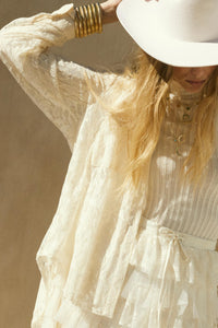 Pure Poetry Floral Lace Button-Up Pocket Shirt - ShopPromesa