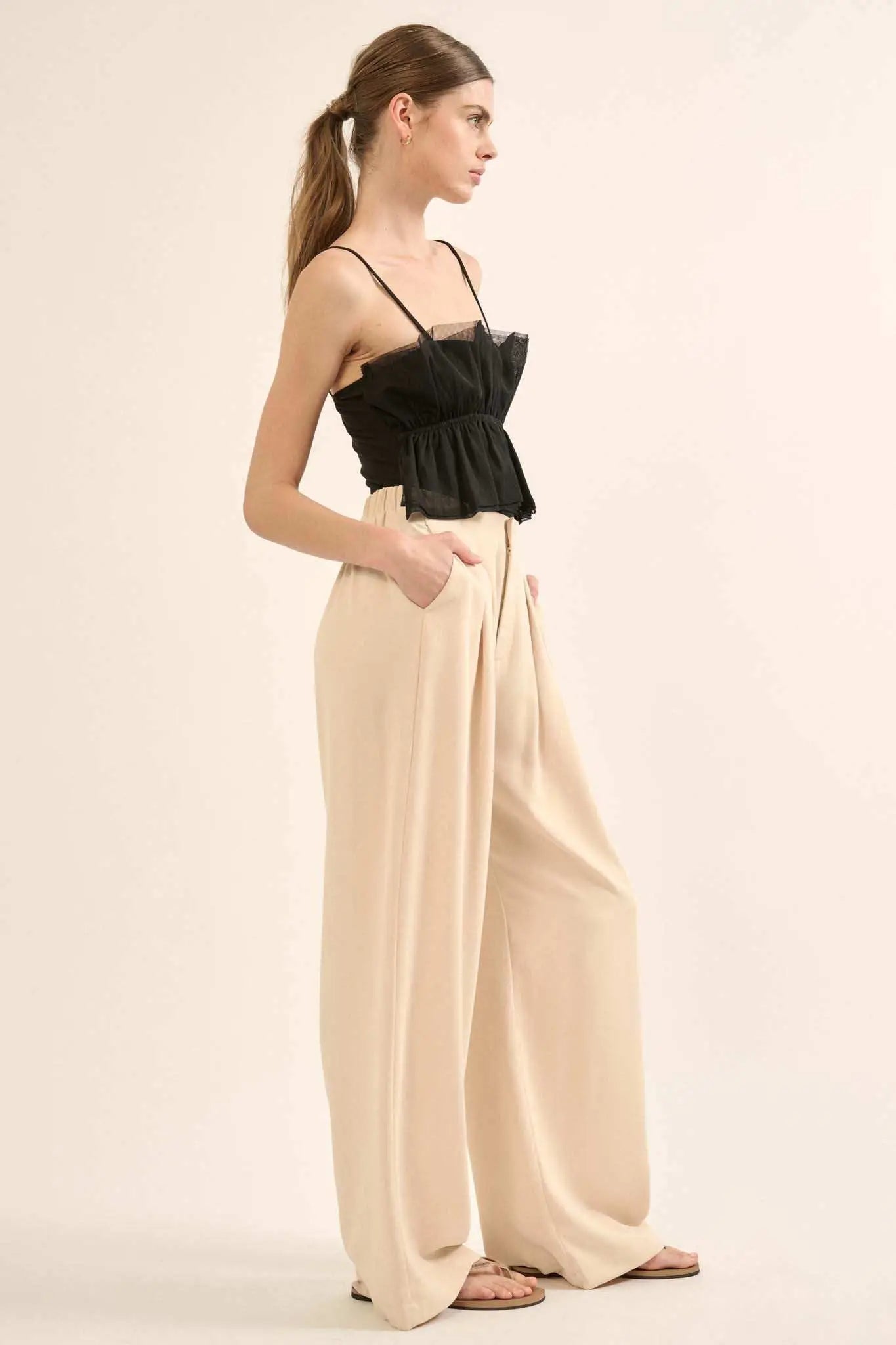 Turn Up the Volume Ruffled Tulle Cami Bodysuit - ShopPromesa