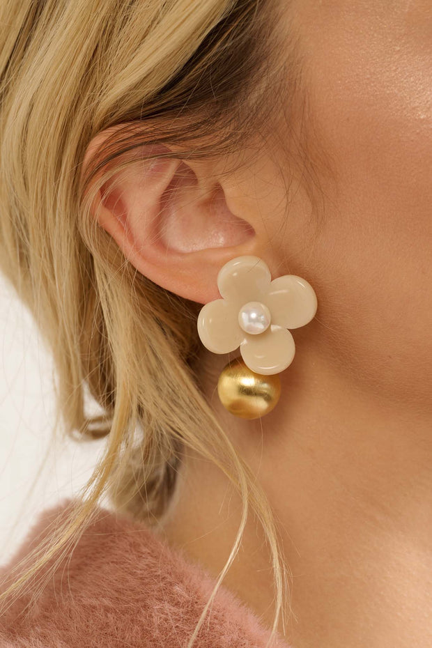 Descanso Pearl Flower Jacket Earrings - ShopPromesa