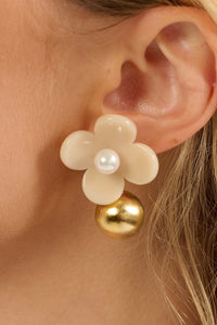 Descanso Pearl Flower Jacket Earrings - ShopPromesa