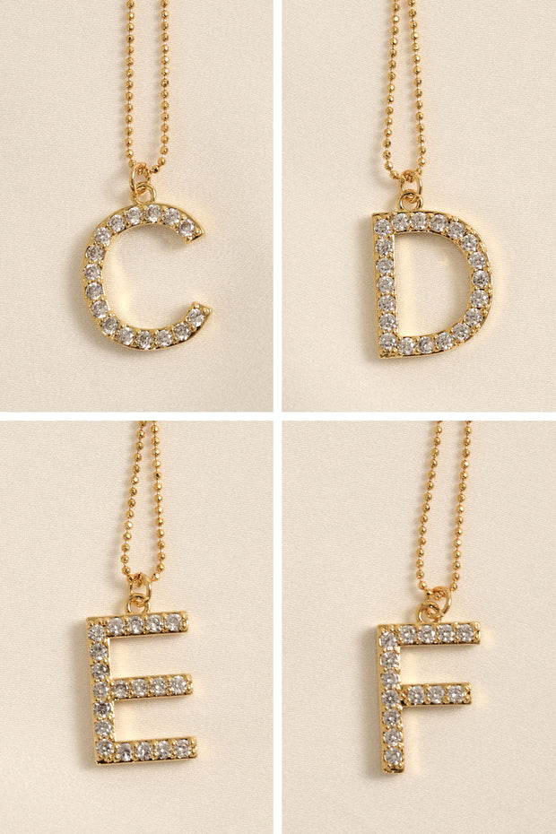 Brentwood Pavé Initial Necklace - ShopPromesa