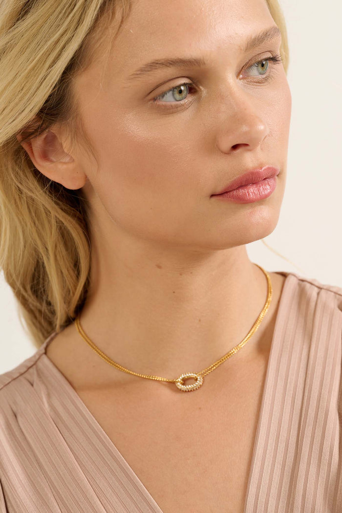 Mulholland Pavé Circle Double Chain Choker - ShopPromesa