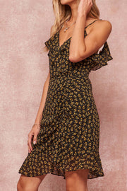 Belle Femme Floral Chiffon Ruffled Mini Dress - ShopPromesa