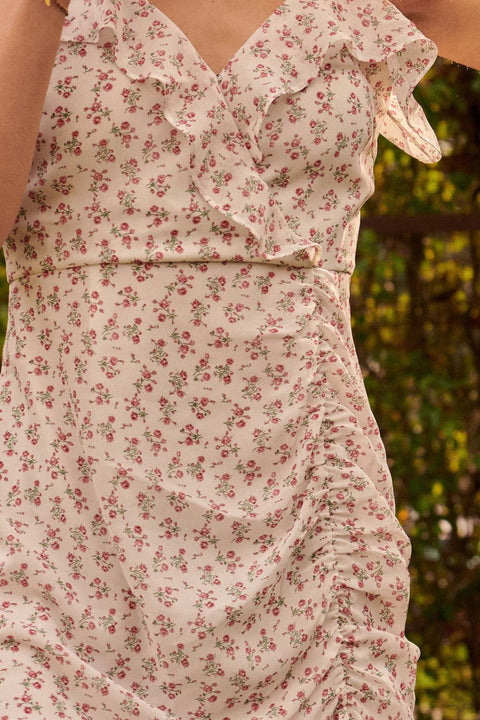 Belle Femme Floral Chiffon Ruffled Mini Dress - ShopPromesa