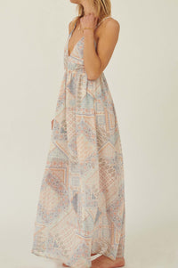 Beautiful Truth Patchwork Chiffon Maxi Dress - ShopPromesa