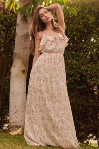 Fairy Garden Ruffled Floral Maxi Dress - ShopPromesa