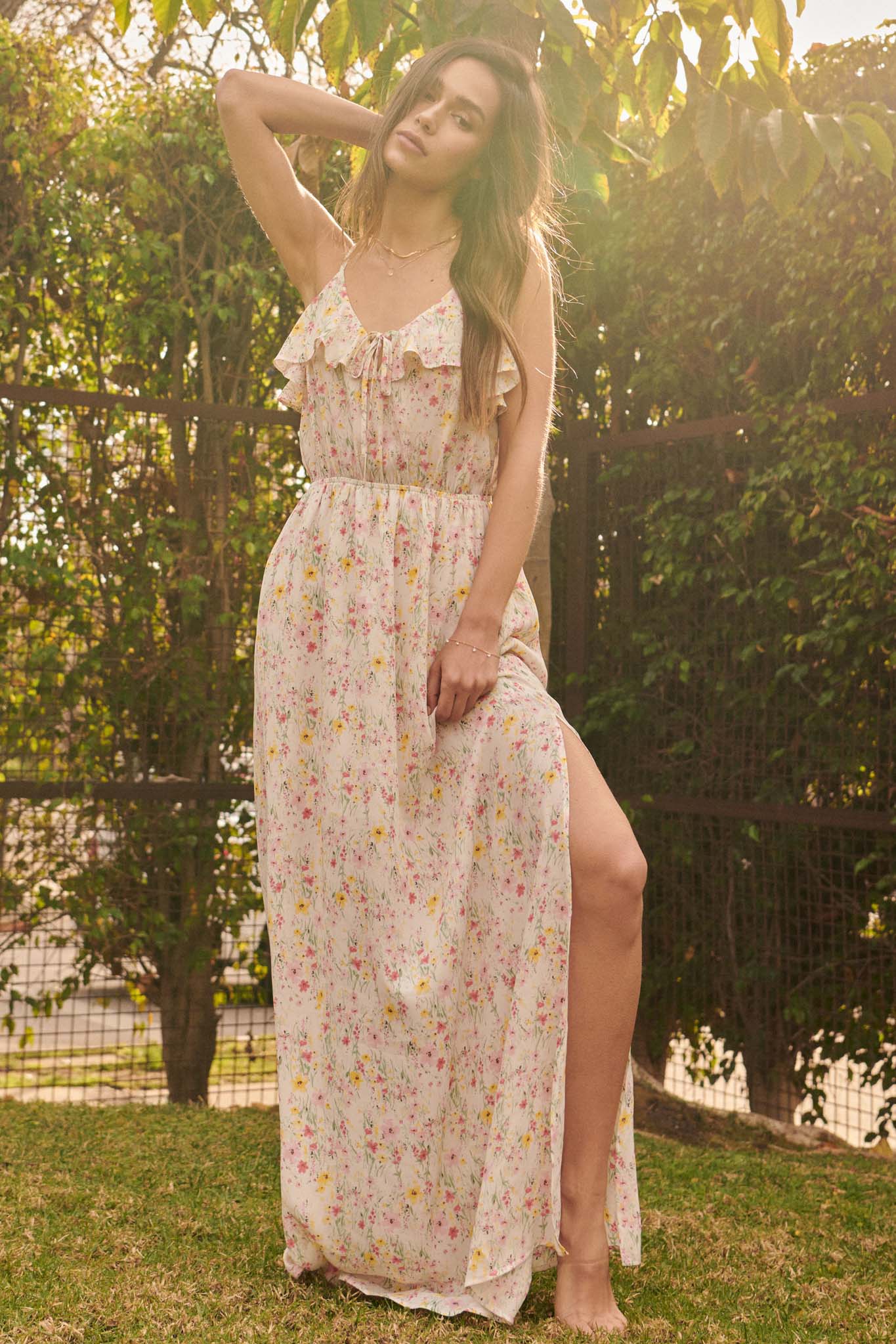 Fairy Garden Ruffled Floral Maxi Dress - ShopPromesa