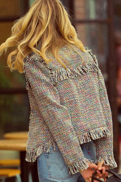 Need for Tweed Frayed Multicolor Tweed Jacket - ShopPromesa
