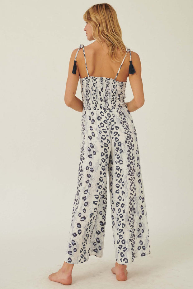Chill Out Animal Print Smocked Jumpsuit - ShopPromesa