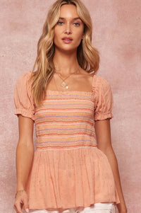 Summer Crush Smocked Off-Shoulder Peasant Top - ShopPromesa