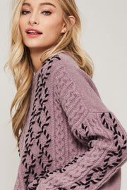 Highland Mists Contrast Cable Knit Sweater - ShopPromesa