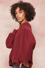 Tender Hearted Brushed Waffle Knit Top - ShopPromesa
