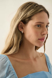 Beverly Enameled Gold Huggie Hoop Earrings - ShopPromesa