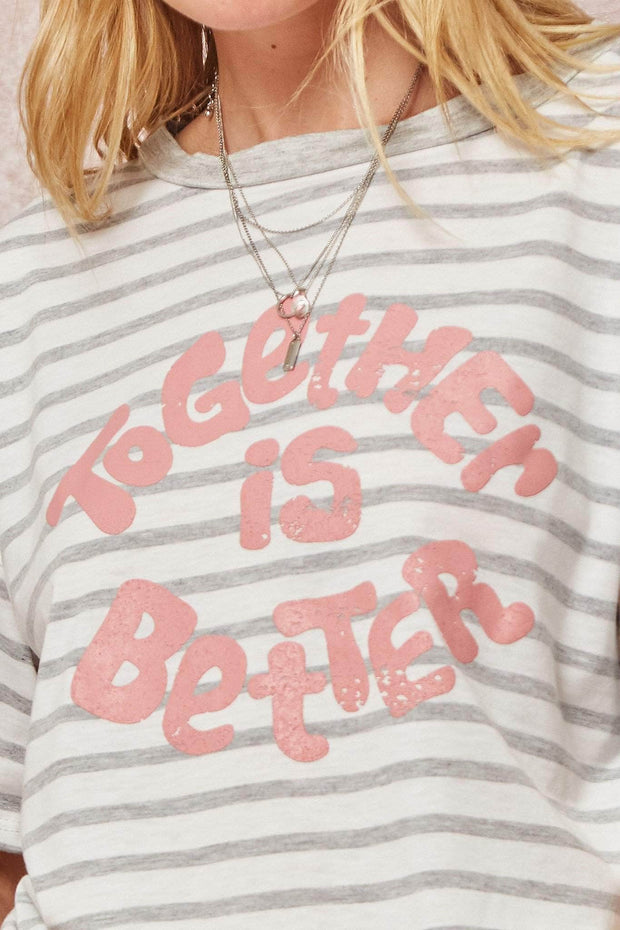 Together is Better Striped Vintage Graphic Tee - ShopPromesa